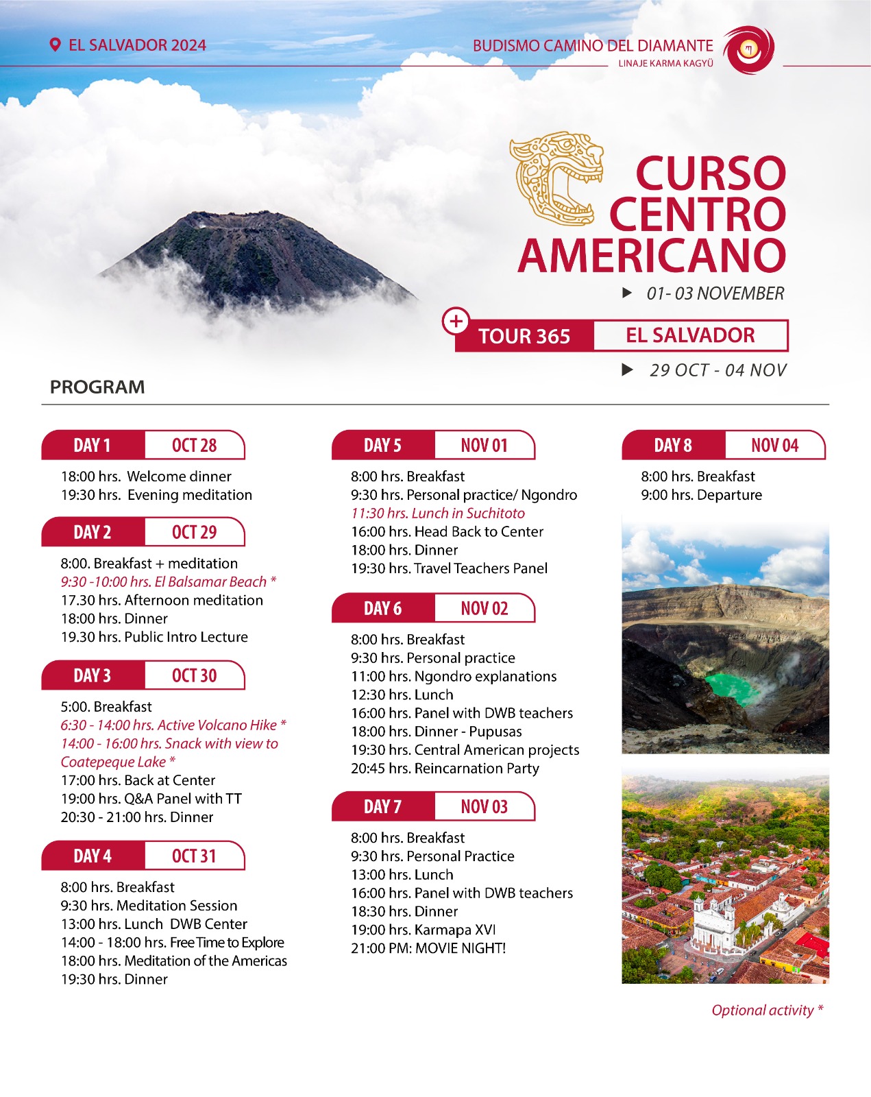 Cronograma del Curso Centroamericano 2024