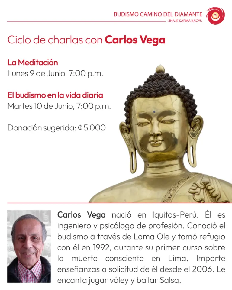 Horario de charlas públicas con el maestro viajero Carlos Vega en Junio del 2025